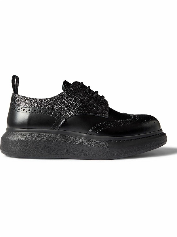 Photo: Alexander McQueen - Exaggerated-Sole Leather Brogues - Black