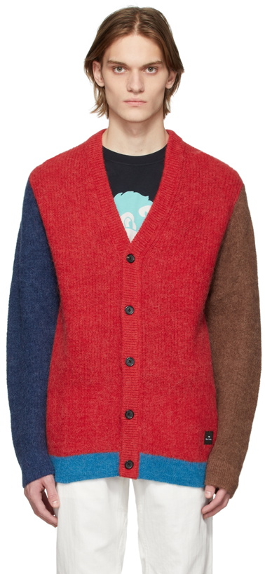 Photo: PS by Paul Smith Red Colorblock Cardigan
