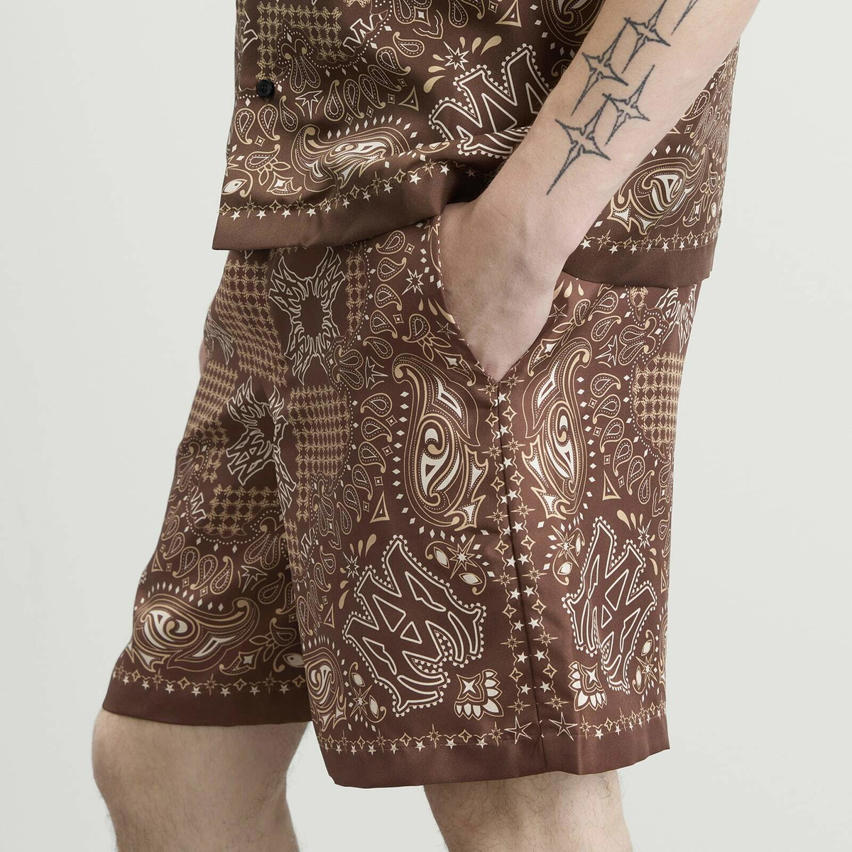 Amiri Men's MA Check Short in Tobacco