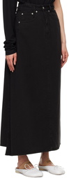 MM6 Maison Margiela Black 5-Pocket Denim Maxi Skirt