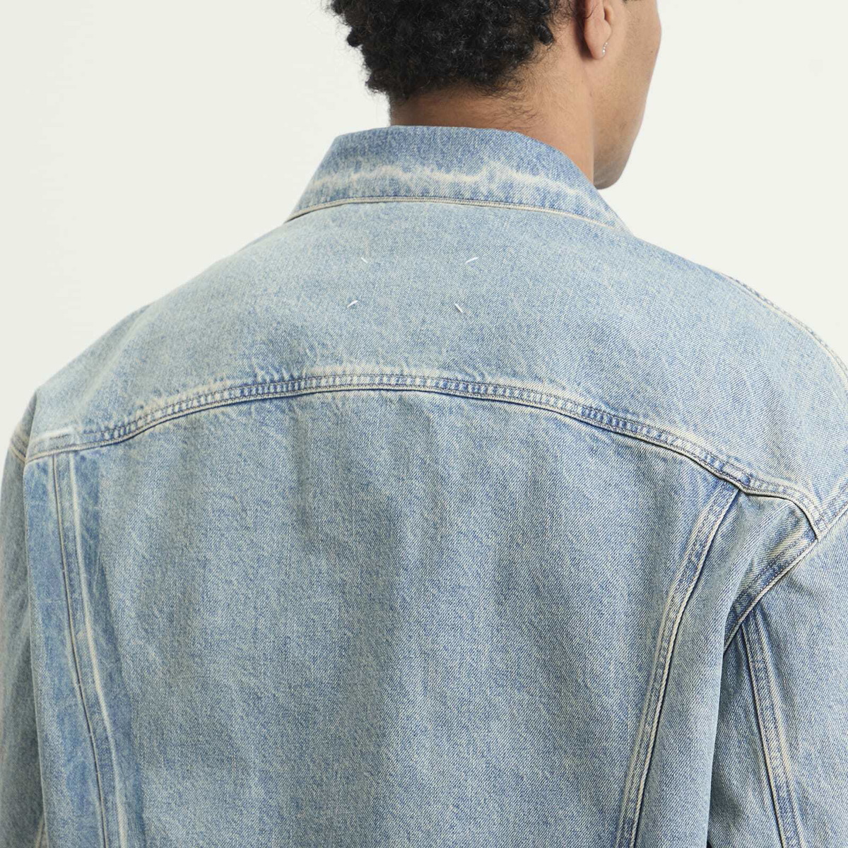 Maison Margiela Men's Taped Denim Jacket in Ice Blue