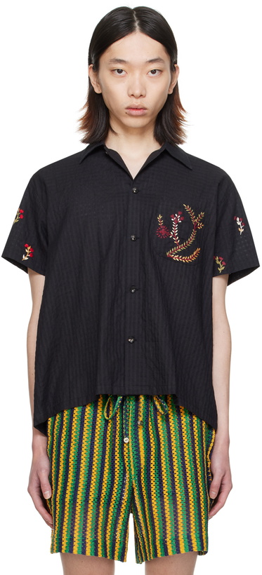 Photo: HARAGO Black Floral Shirt