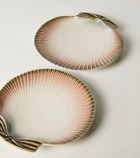 Bordallo Pinheiro Oyster & Scallops set of 4 ceramic dinner plates