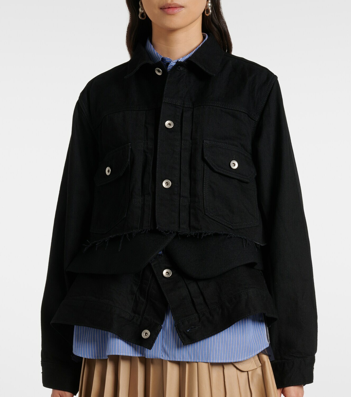 Sacai Layered denim jacket
