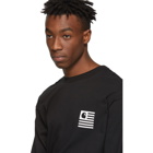 Carhartt Work In Progress Black State Patch Long Sleeve T-Shirt