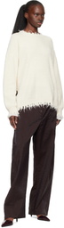 Lauren Manoogian Off-White Fray Crewneck Sweater