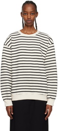 The Frankie Shop White Striped Sweatshirt