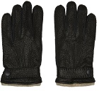 Wood Wood Black Leather Johan Gloves