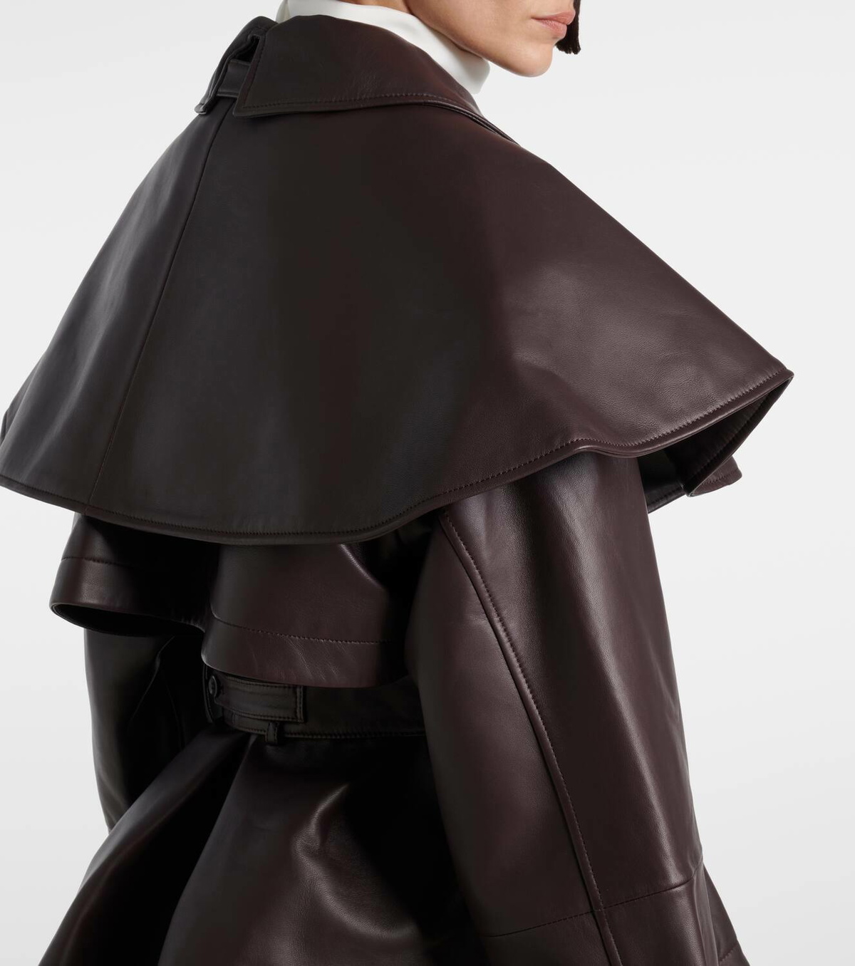 Altuzarra Tim caped leather jacket
