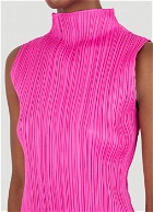 High-Neck Sleeveless Top in Pink