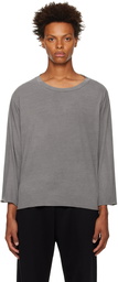 Les Tien Gray Oversized Long Sleeve T-Shirt