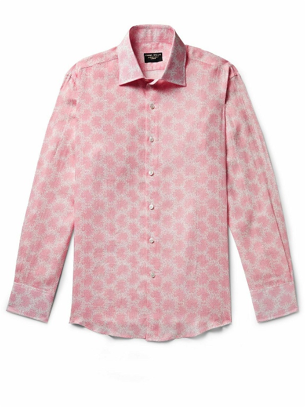 Photo: Emma Willis - Slim-Fit Printed Linen Shirt - Pink