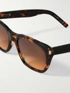 SAINT LAURENT - Rectangular-Frame Tortoiseshell Acetate Sunglasses