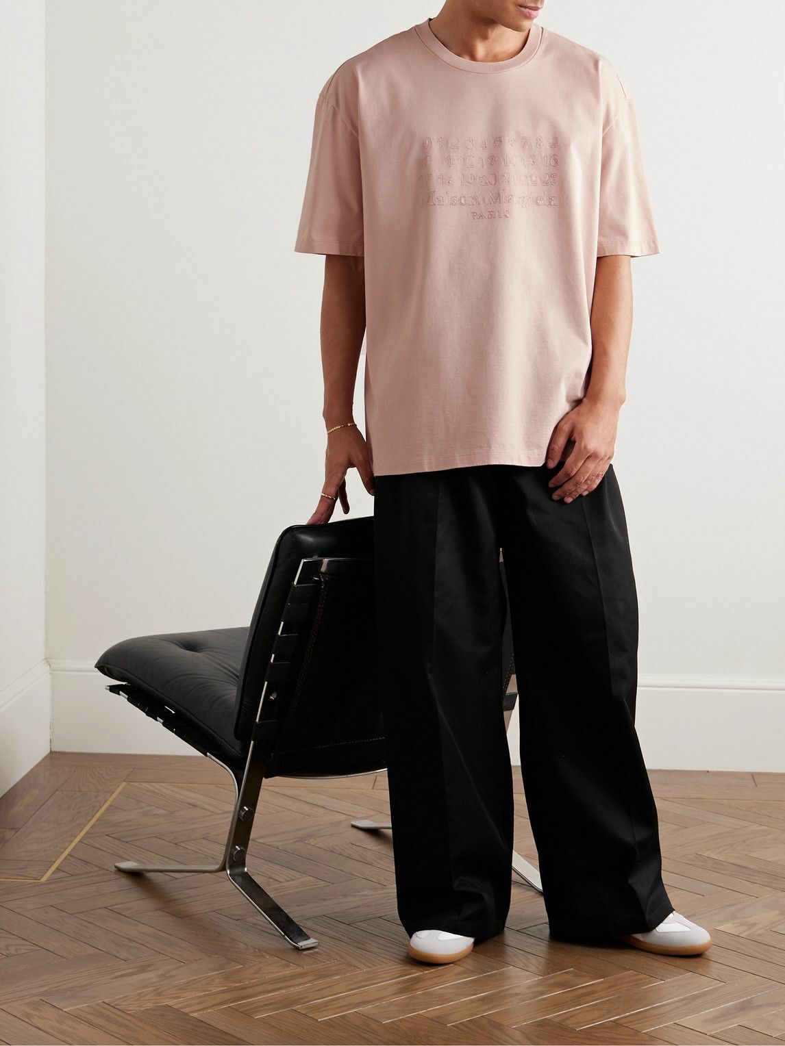 Maison Margiela - Logo-Embroidered Cotton-Jersey T-Shirt