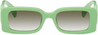 Gucci Green Rectangular Interlocking G Sunglasses