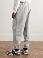 Nike - Solo Swoosh Tapered Logo-Embroidered Cotton-Blend Jersey Sweatpants - Gray