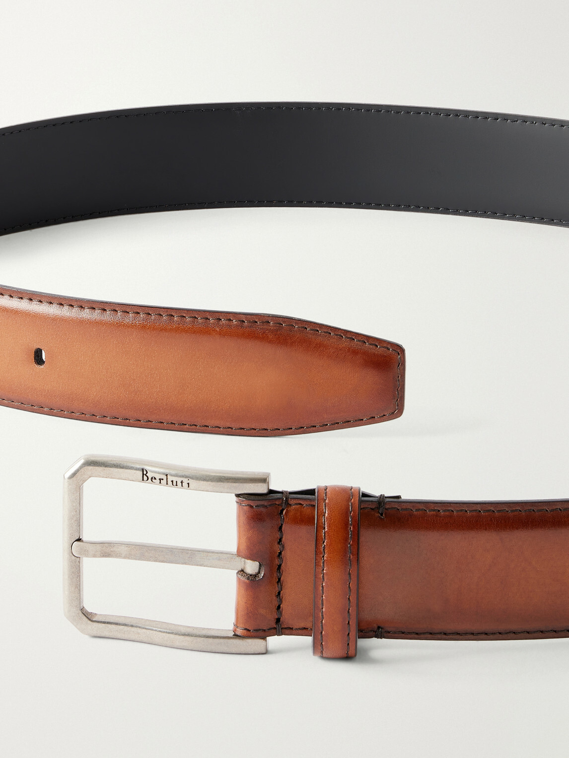 Berluti - 3.5cm Venezia Leather Belt - Brown