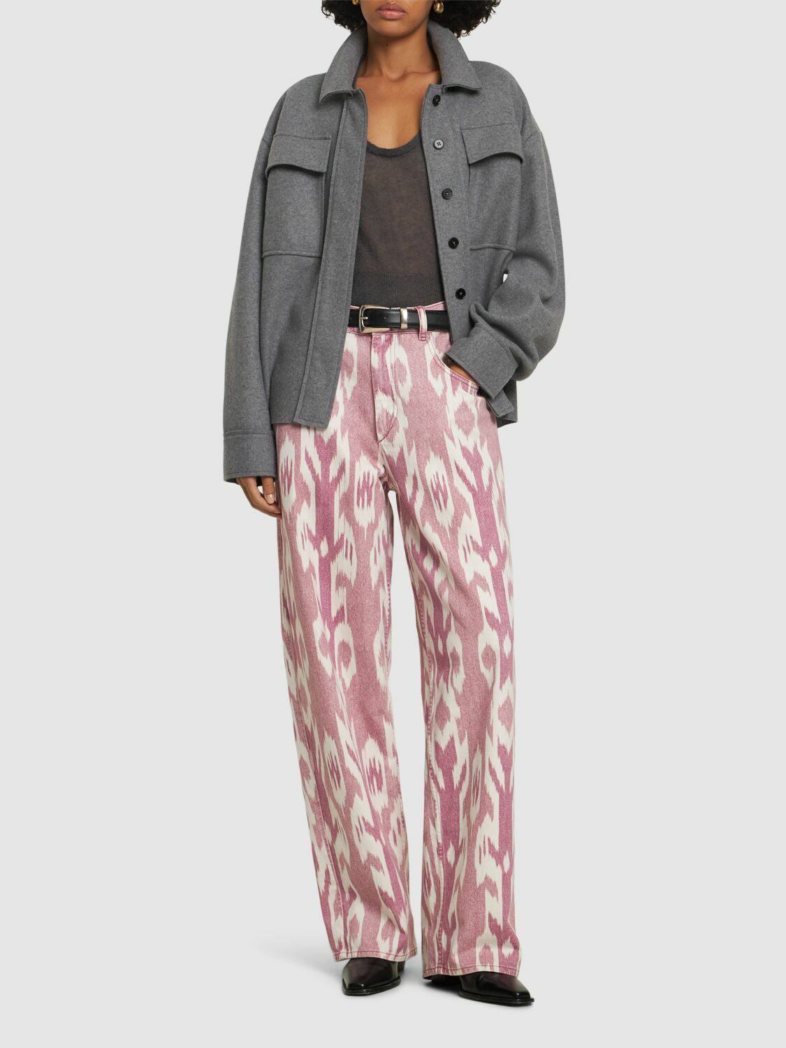 MARANT ETOILE Joanny Printed Denim Wide Leg Jeans Isabel