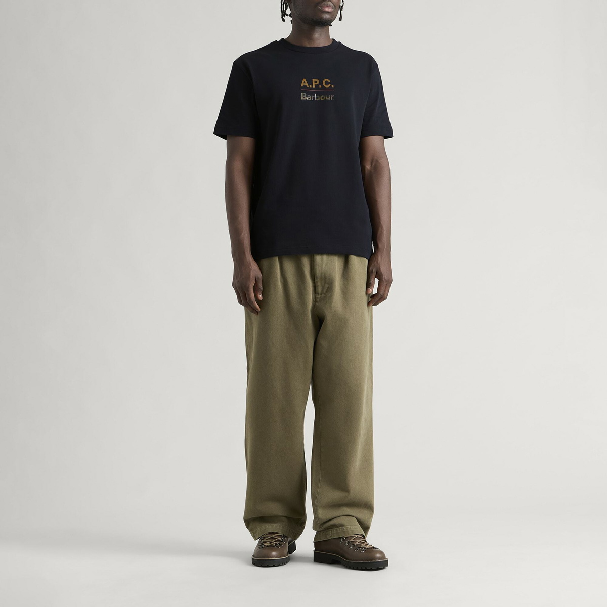 Barbour Men's x A.P.C. Logo T-Shirt in Dark Navy