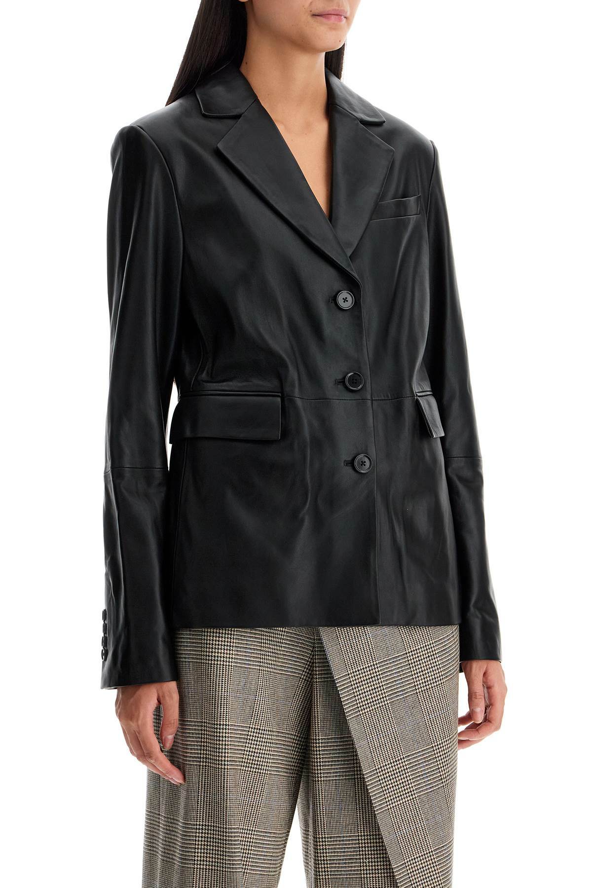 LOULOU STUDIO aldo leather blazer Black
