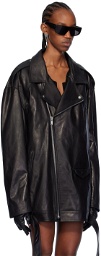 Rick Owens Black Jumbo Luke Stooges Leather Jacket