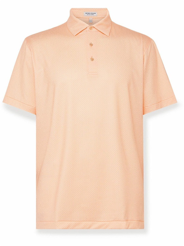 Photo: Peter Millar - Tesseract Printed Tech-Jersey Polo Shirt - Orange
