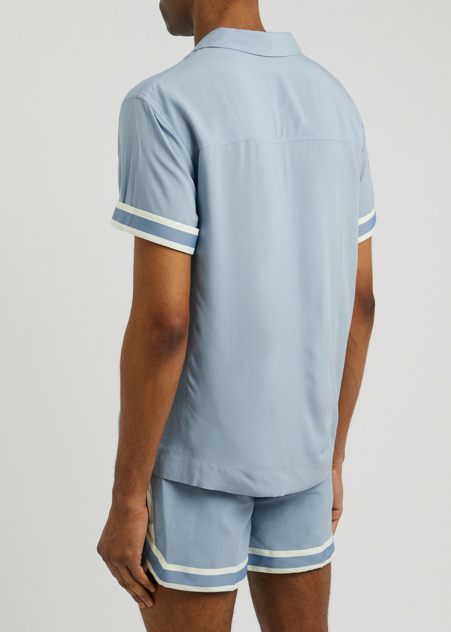 Che Valbonne Stripe-trimmed Shirt Light Blue