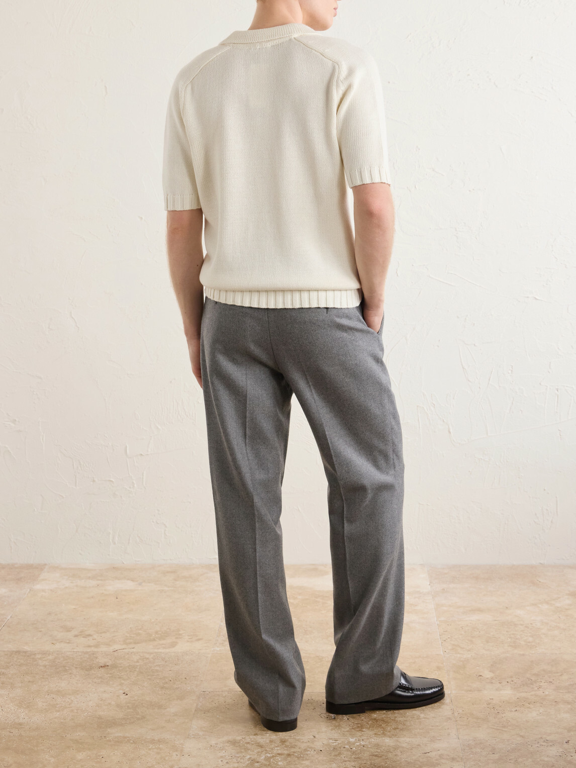 De Petrillo - Knitted Cotton Polo Shirt - Neutrals