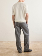 De Petrillo - Knitted Cotton Polo Shirt - Neutrals