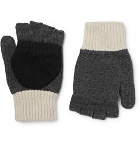 Oliver Spencer - Oli's Colour-Block Wool-Blend Fingerless Gloves - Gray