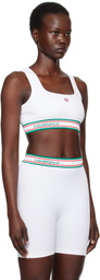 Casablanca White Seamless Sports Bra