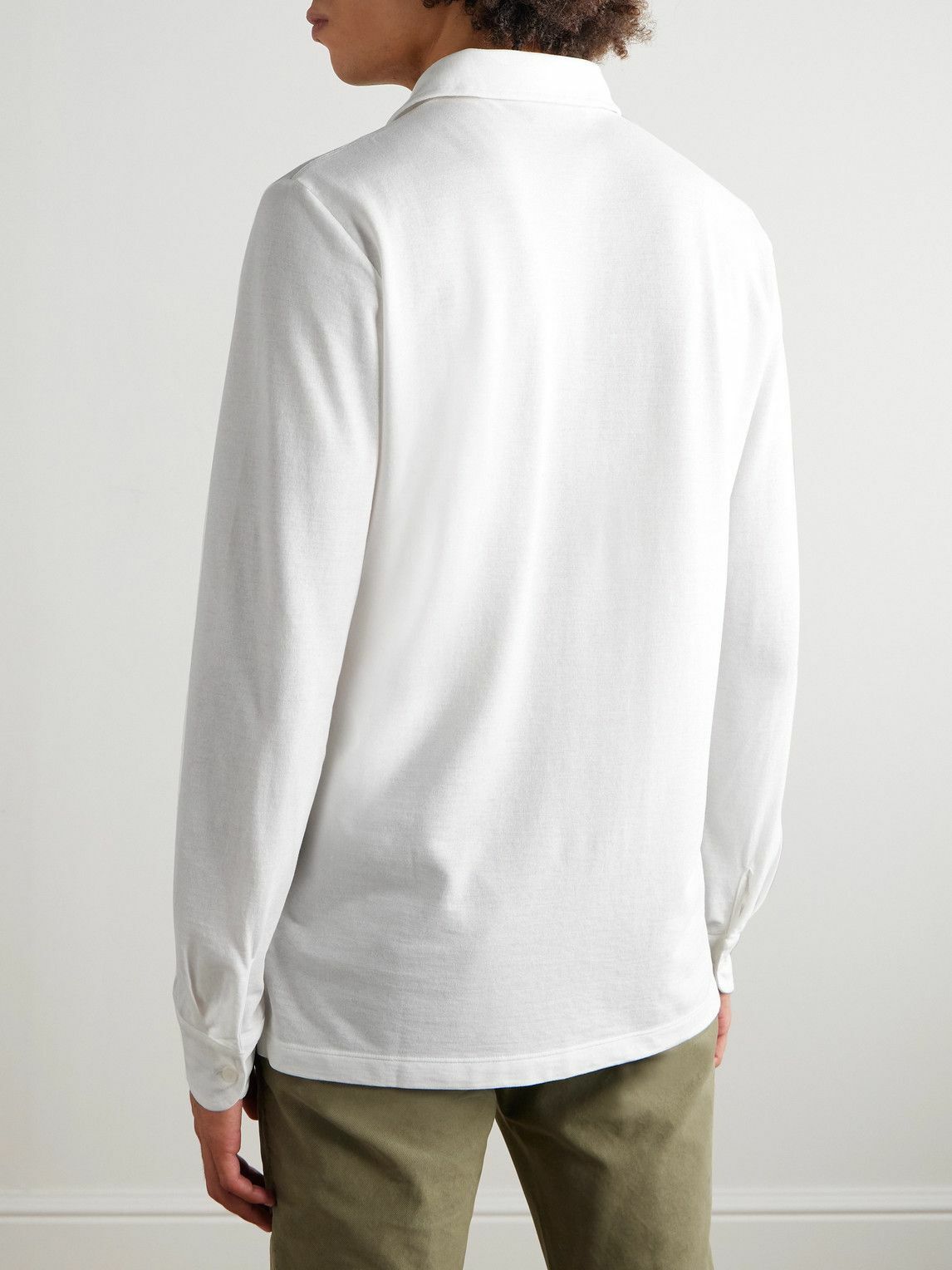 Incotex - Incotex Zanone Slim-Fit IceCotton Piqué Polo Shirt - White