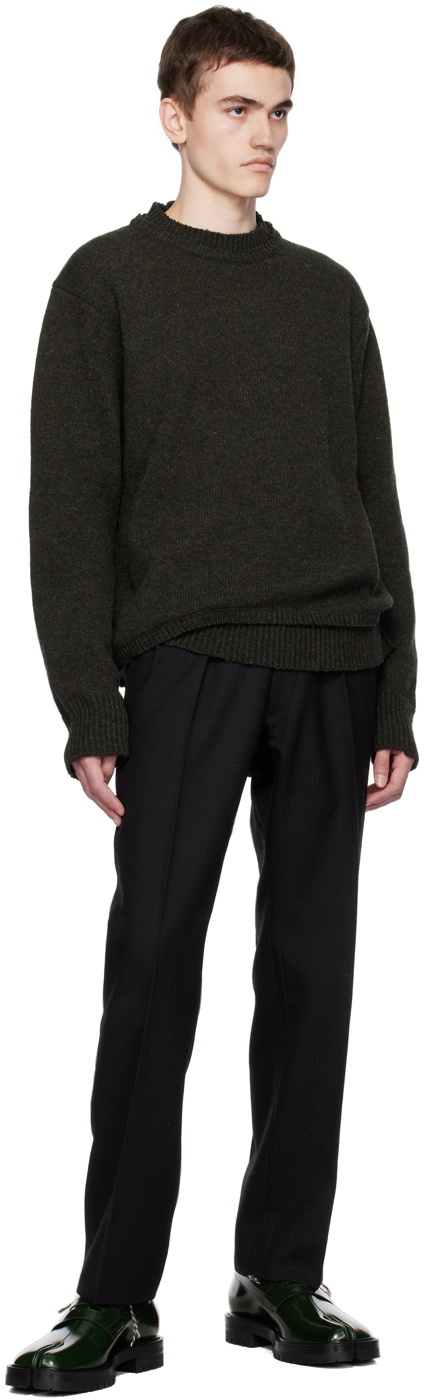 Maison Margiela: Black Elbow Patch Cardigan | SSENSE
