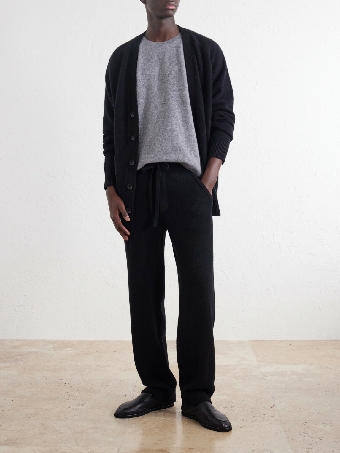 God's True Cashmere - Straight-Leg Cashmere Drawstring Trousers - Black