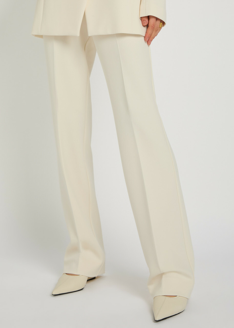 Another Tomorrow Straight-leg Jersey Trousers White
