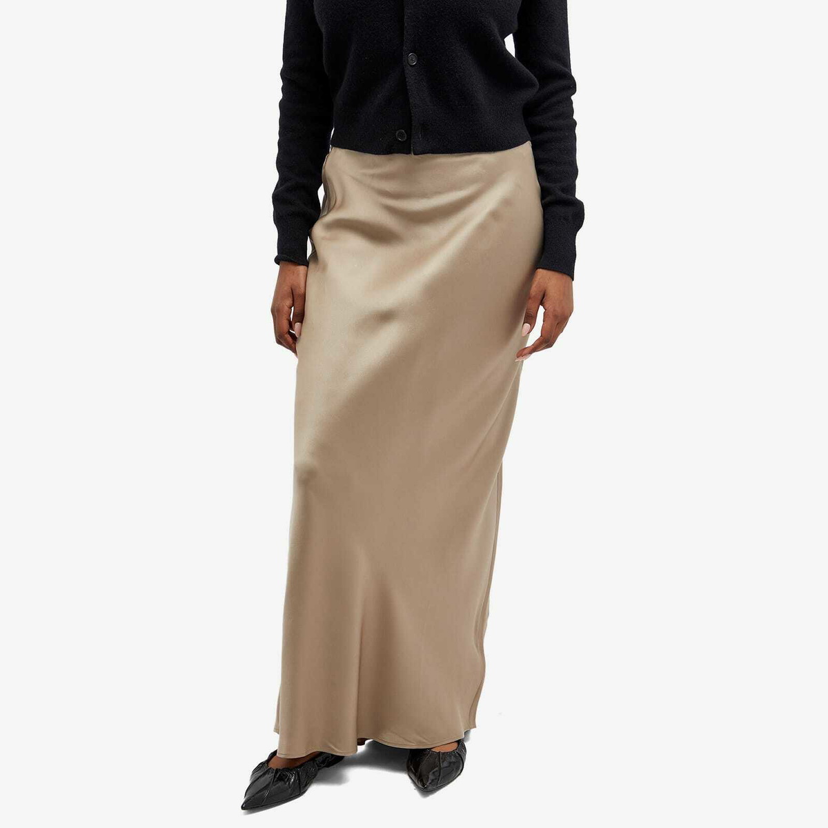 Anine Bing Women's Bar Silk Maxi Skirt in Taupe ANINE BING