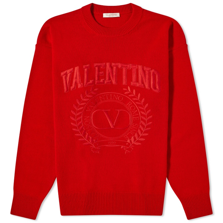 Photo: Valentino Men's Crest Crew Sweater in Red