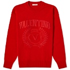 Valentino Men's Crest Crew Sweater in Red