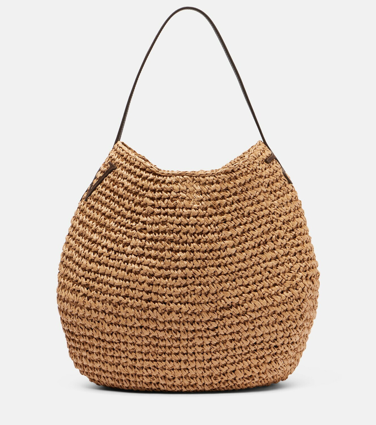 JW Anderson Bulb XL leather-trimmed raffia shoulder bag