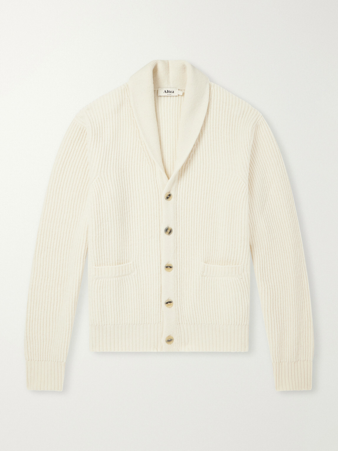 Altea - Ribbed Virgin Wool Cardigan - Neutrals