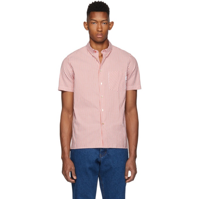 Photo: PS by Paul Smith Red Stripe Casual Fit Short Sleeve Shirt