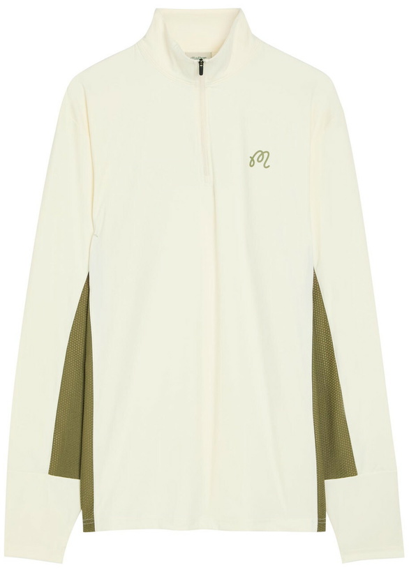 Photo: Malbon Santiago Logo Half-zip Stretch-jersey Mid-layer Jacket Cream