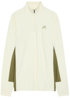 Malbon Santiago Logo Half-zip Stretch-jersey Mid-layer Jacket Cream