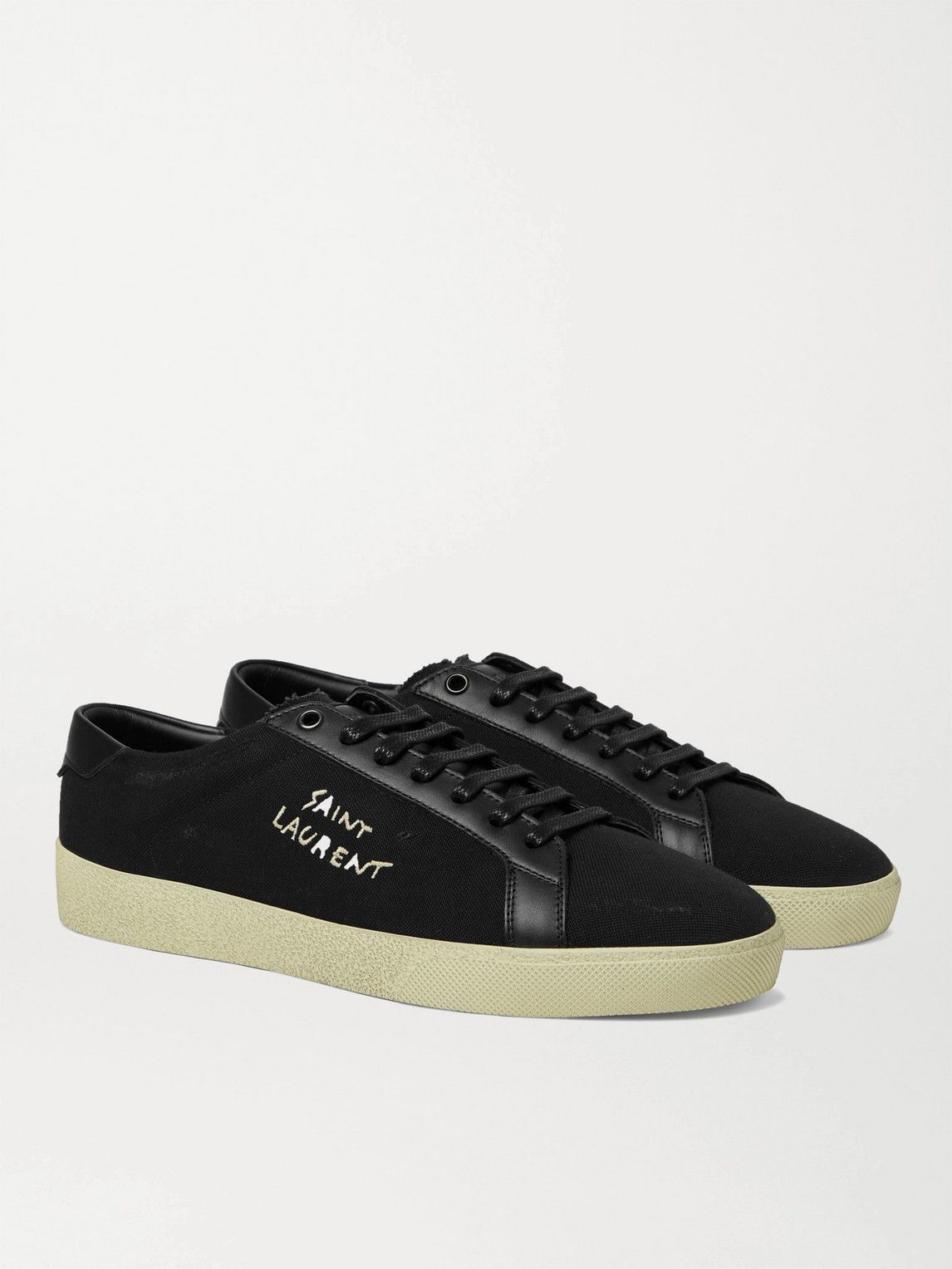 ★関税込★SAINT LAURENT★Court Classic SL/06 スニーカ.ー★ Court classic sl/06 embroidered sneakers in canvas and
