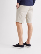 LORO PIANA - Striped Cotton-Blend Seersucker Drawstring Shorts - Neutrals - S