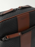Serapian - Stepan Leather-Trimmed Monogrammed Coated-Canvas Messenger Bag