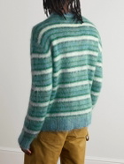 Marni - Striped Mohair-Blend Sweater - Green