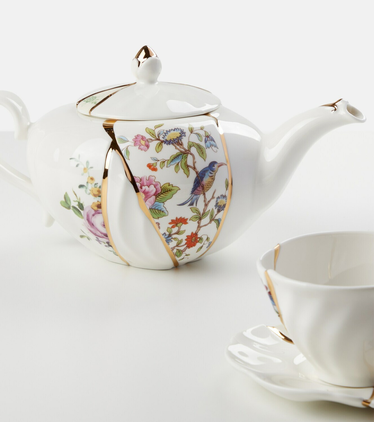 Seletti Kintsugi gold-plated porcelain teapot by Marcantonio Raimondi Malerba