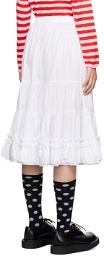 Comme des Garçons Girl White Tiered Midi Skirt