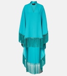 Taller Marmo Cecil fringed crêpe cady kaftan
